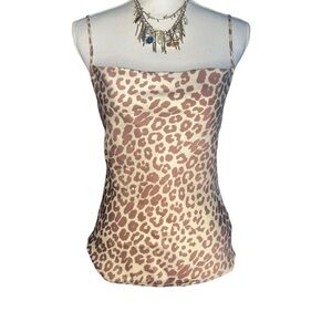 Express Cream and Brown Fitted Camisole